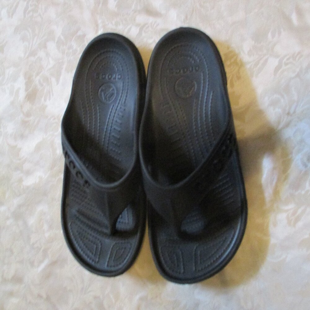 Crocs Baya II Flip Flops Mens 9‎ Womens 11 Unisex Black Sandals